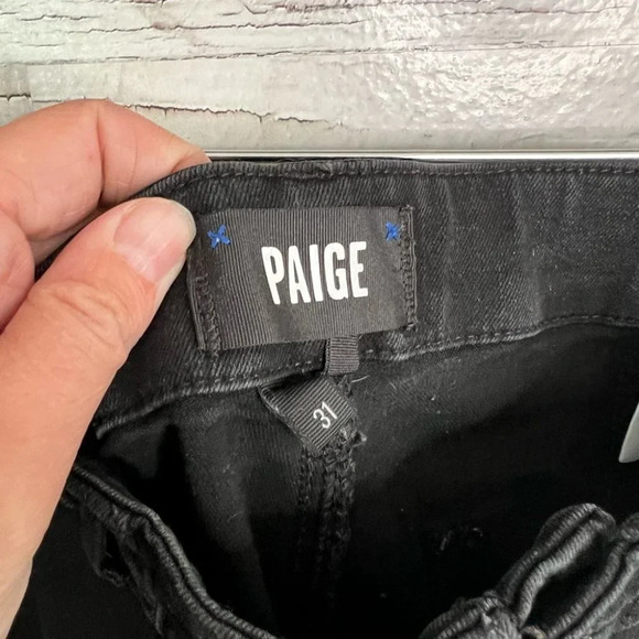 Paige Mayslie Coated Black Joggers size 31 - Picture 7 of 12